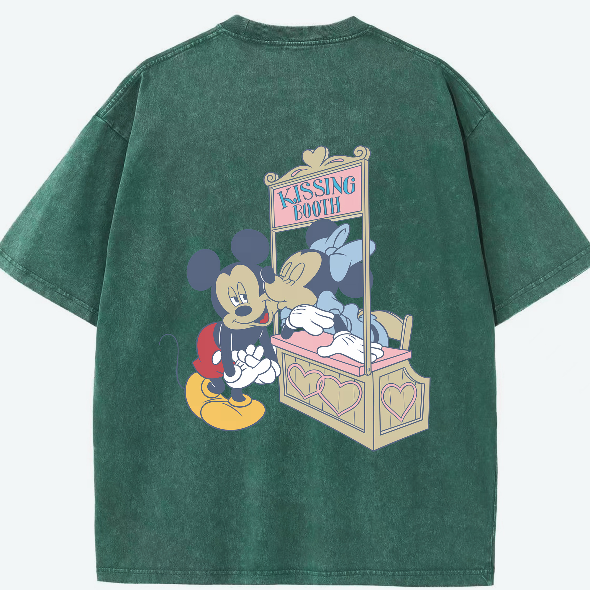 （画像用） ミッキーマウス Mickey Mouse 綿100% ヴィンテージ風 半袖Tシャツ（背面プリント）